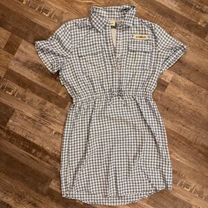 Magellan Outdoors Youth XL (16) Blue Gingham Shirt Dress | Drawstring Wais